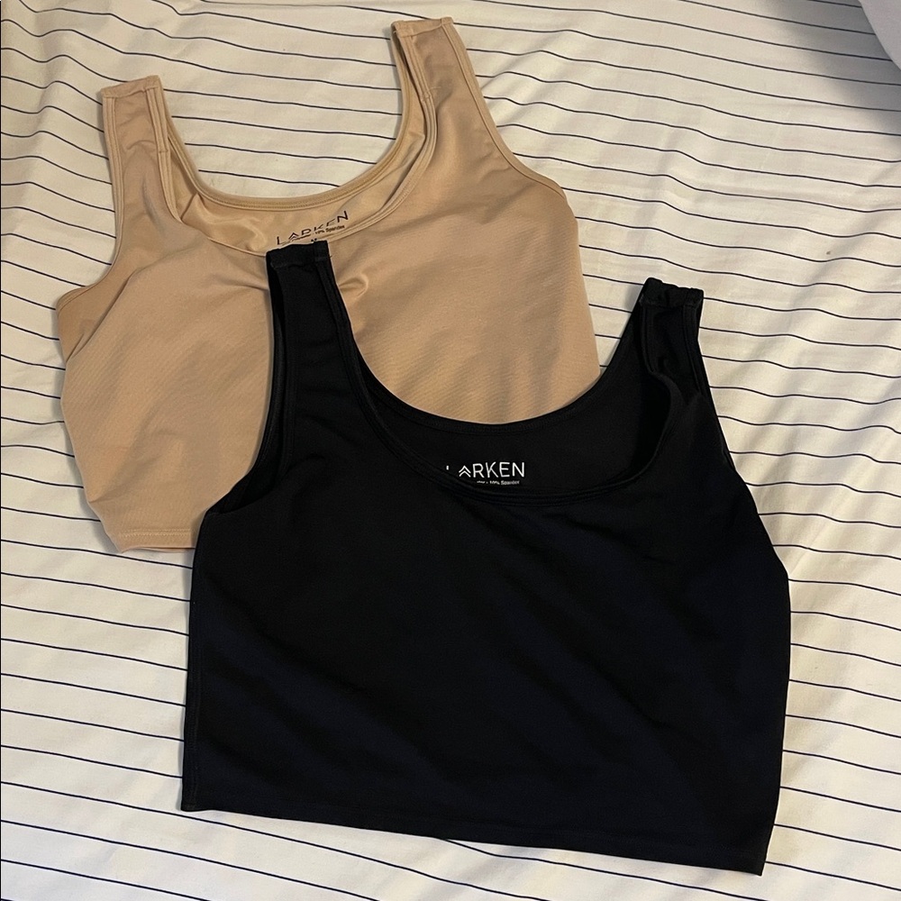 Larken Beige and Black Crop Tops nursing bras size medium